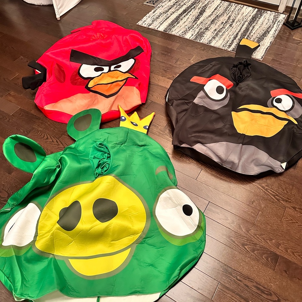 Angry Birds Adult Costume Set - Red Birds, Black Bomb, Green Pig - Picture 1 of 2